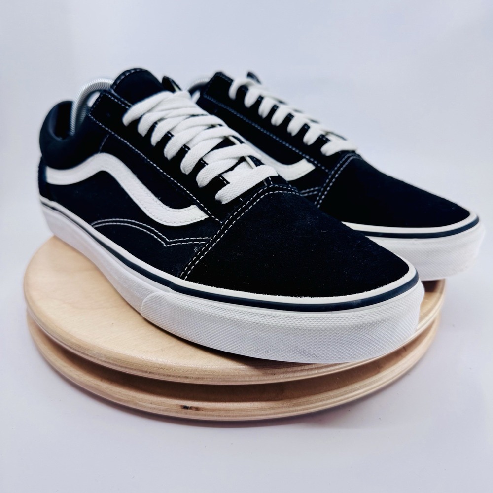 Vans Old Skool Sneakers Shoes Mens 11 black Canvas Suede Lace Up Skate - Picture 3 of 8